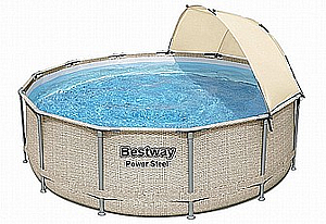 בריכת BESTWAY 5614V אולטרה עגולה קוטר 396 עומק 107 דמוי ראטן +צלון+כיסוי+סולם בריכת BESTWAY 5614V אולטרה עגולה קוטר 396 עומק 107 דמוי ראטן +צלון+כיסוי+סולם